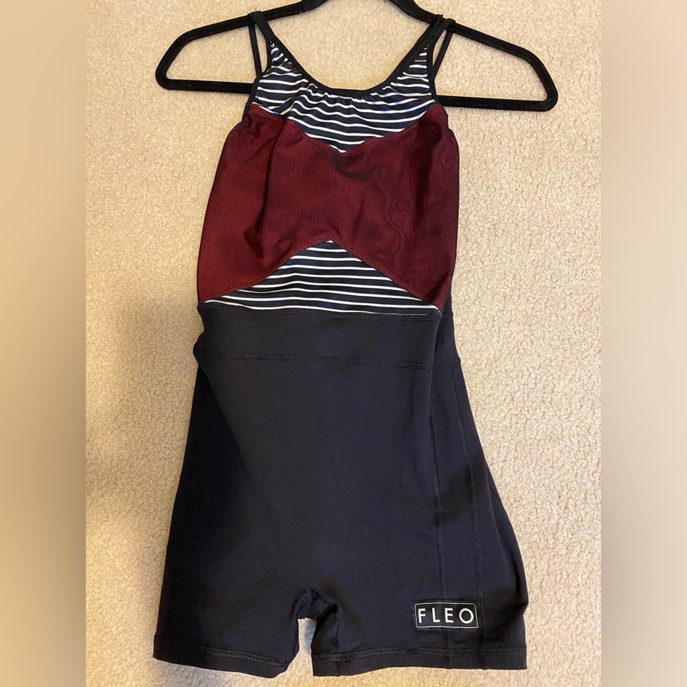 Fleo Weightlifting Singlet Red With Stripes